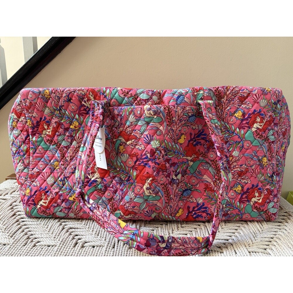 Vera Bradley Disney Ariel’s Pink Lagoon Large Travel Duffel Bag Carry On NWT